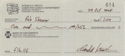 Knuth Reward Check